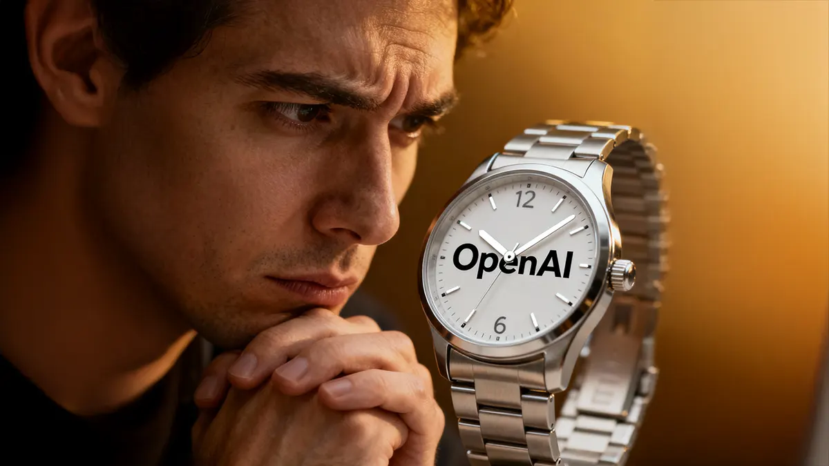 Ein Mensch und eine OpenAI Uhr